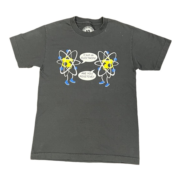 Stupidiotic Graphic T Shirt Electron Proton Atom Men’s Size Small Read - Picture 1 of 5